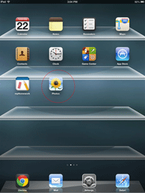 iOS Desktop Screen, Photos App